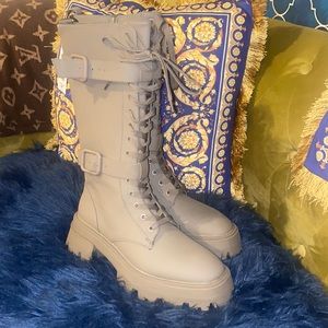 Zara combat laced boots olive green